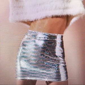 Urban Outfitters Rainbow Sequin Mini Skirt